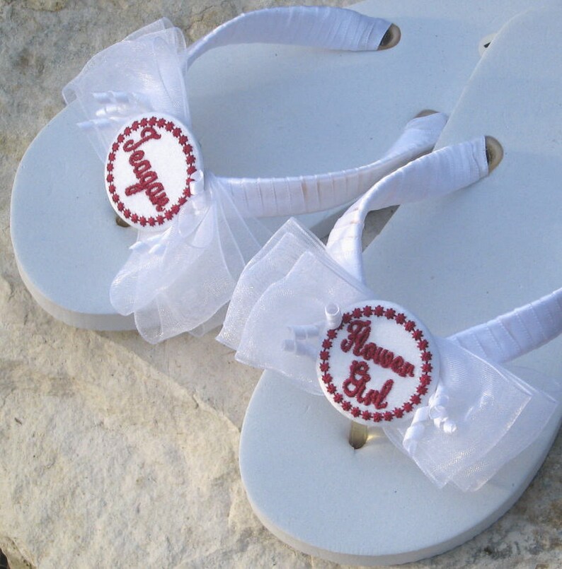 FLOWER GIRL Flip Flops Children & Girls Beach and Outdoor Etsy