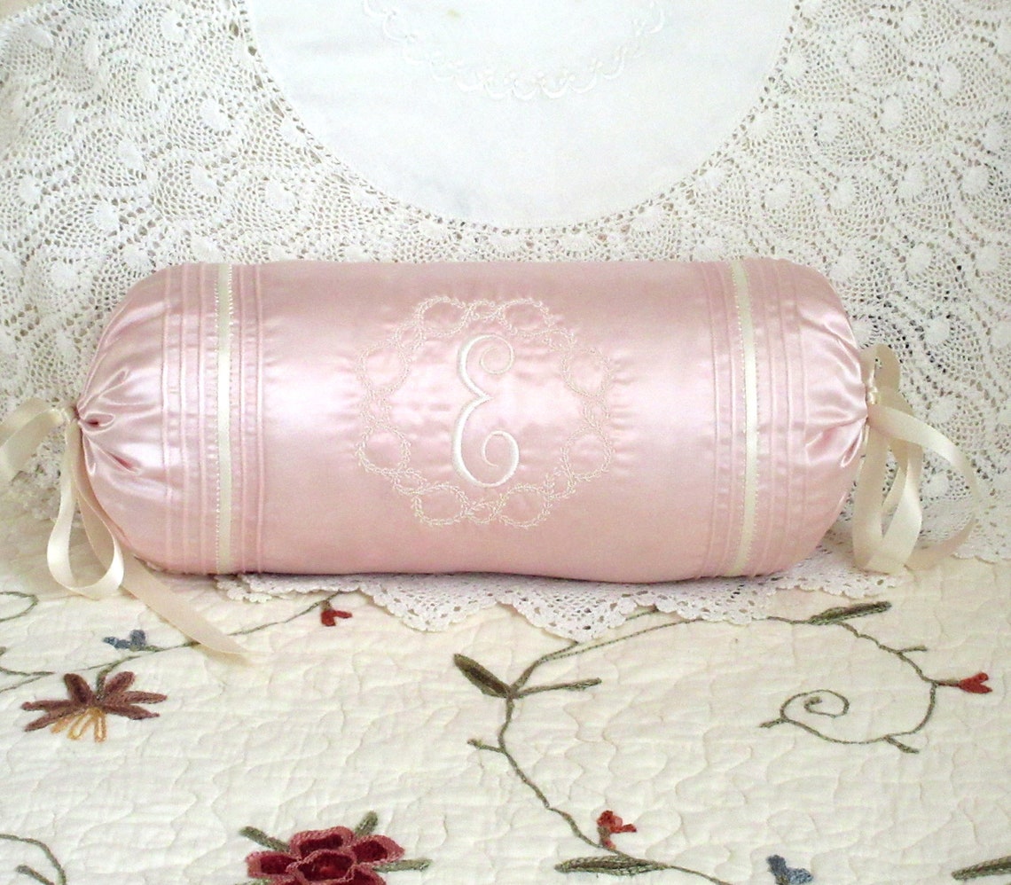Neck Roll Pillow Covered in Soft Satin Heirloom Pin Tucks Etsy