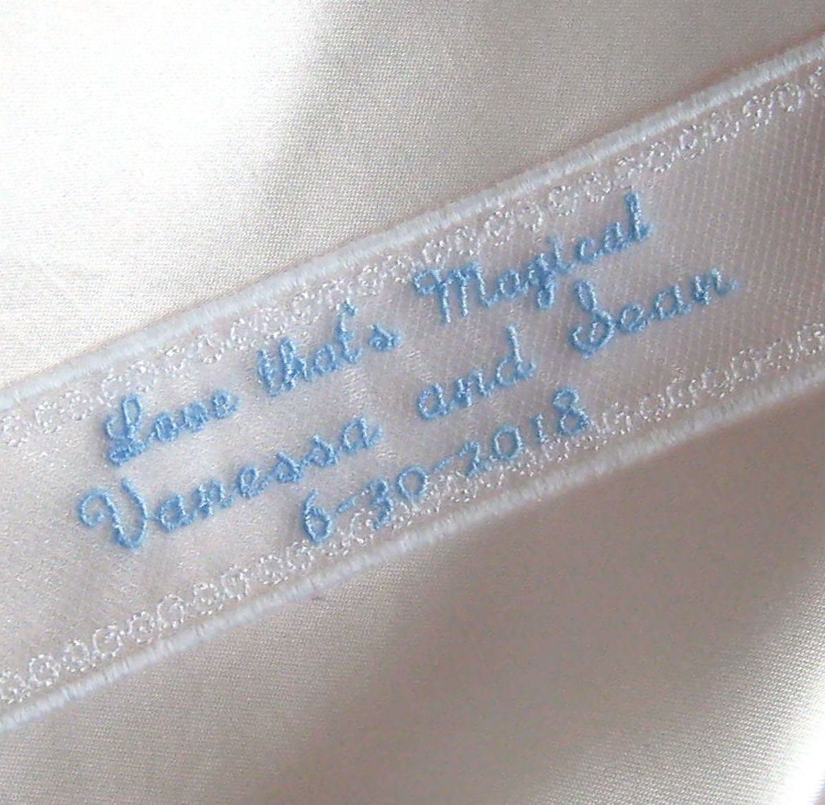 TULLE WEDDING DRESS Label Custom Embroidered Your Name & | Etsy
