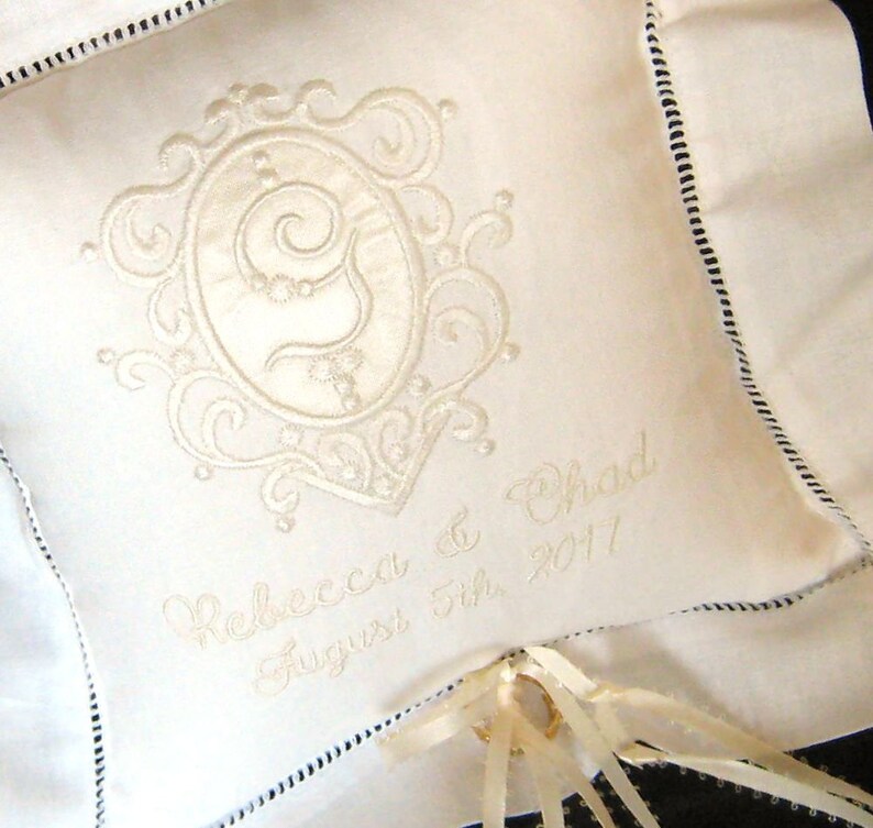 RING BEARER PILLOW with Embroidered Satin Insert Etsy
