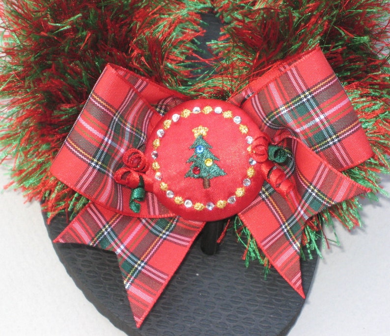 DECORATED FLIP FLOPS Christmas Trees Gifts for Her Holiday