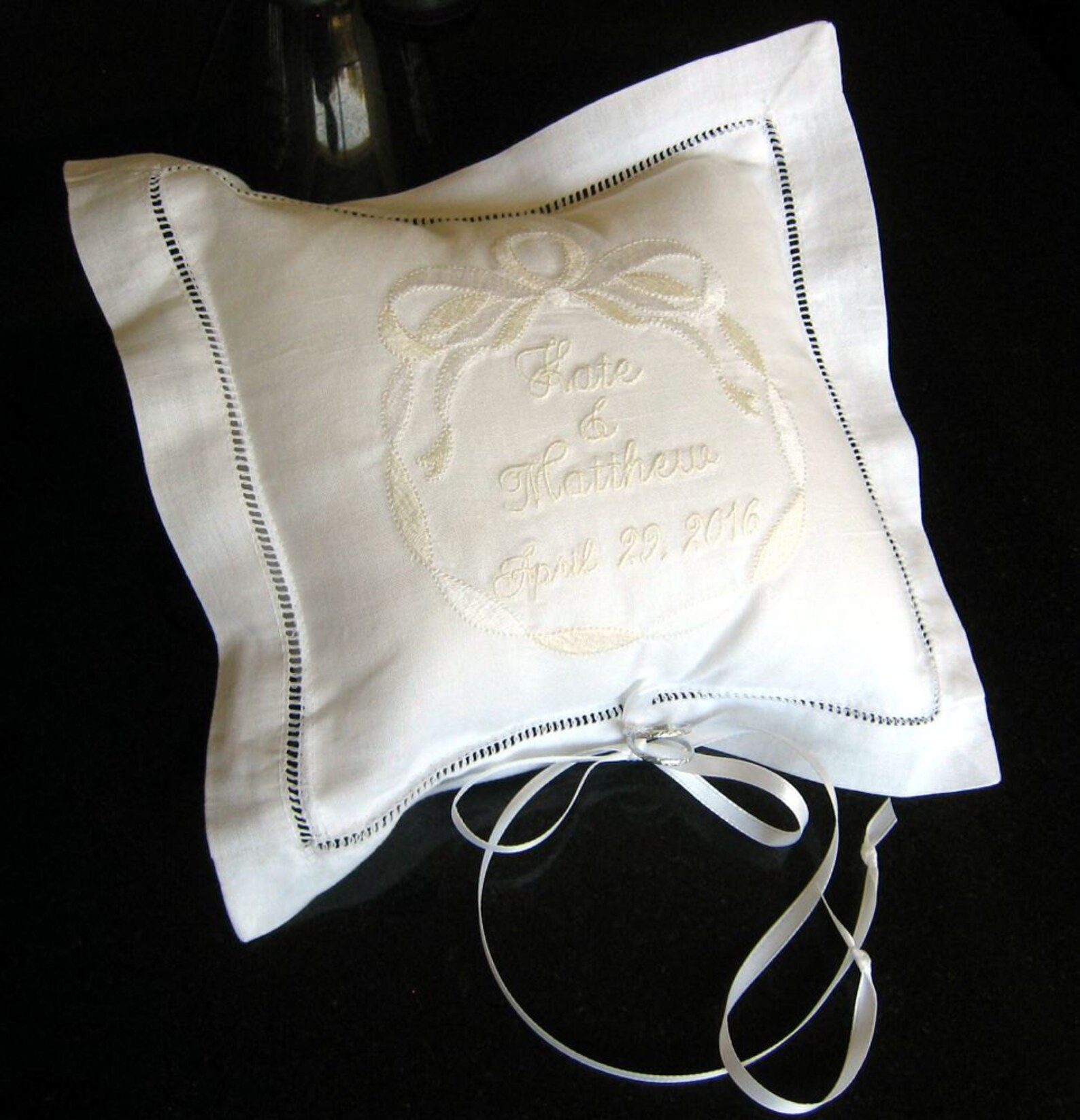 EMBROIDERED RING BEARER Pillow Personalized for Your Wedding Etsy