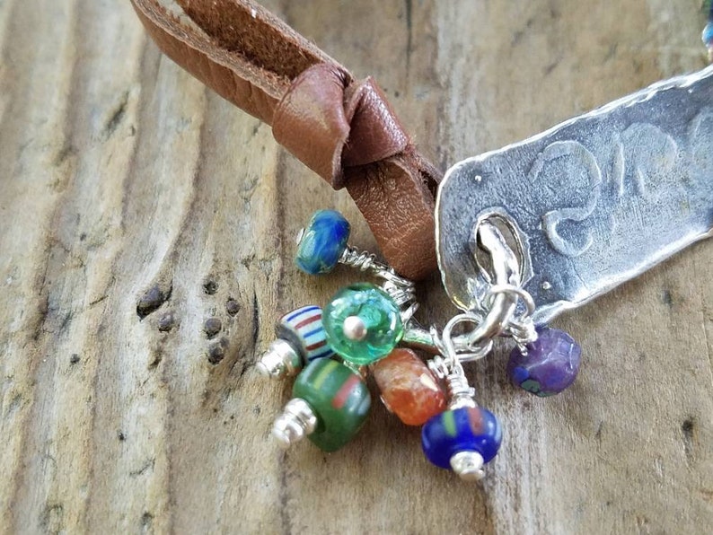 Sterling Silver Artisan Link Sisters Jewelry Leather Bracelet Sisters Gifts Mystic Gemstones Sisters Bracelet Artisan Heart Love Charm