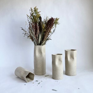 Sandy Speckled Ceramic Vase