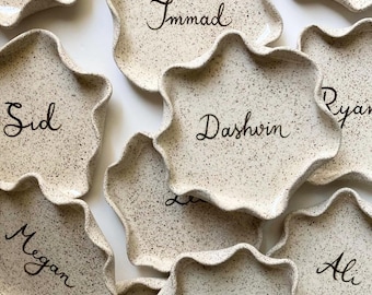 5” side plate for wavy tapas platter / personalized speckled plate