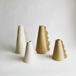Wavy ceramic vase
