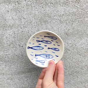 Ceramic sardines plate / ring dish / trinket dish