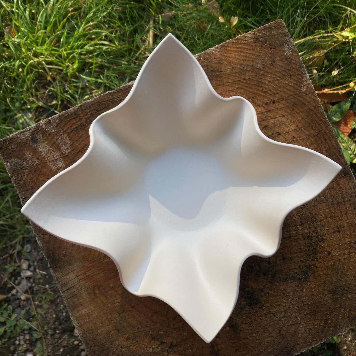 Handmade Ceramic Handkerchief Wavy Catchall Tray