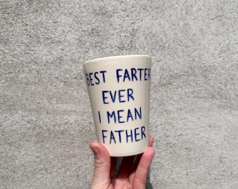 Personalized Ceramic Cup with capital letters.