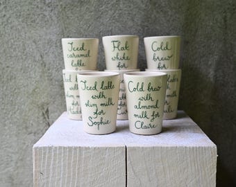 Personalized ceramic hand painted cup