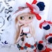 Blythe / Pullip romantic Patriotic flag dress Red white and blue Outfit 