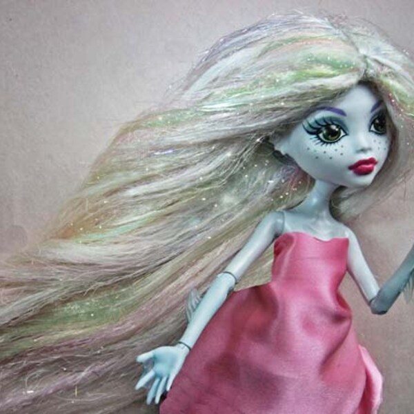 Doll Wig, Monster High, silk, synthetic, mylar, candy-colored pastel