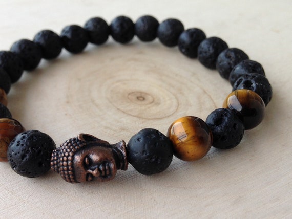 Pulsera De Ojo De Tigre De Lava Pulsera De Pulsera De Hombre Pulsera De Ojo De Tigre De Lava Pulsera De Pulsera De Hombre