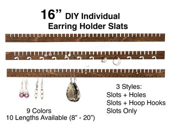 16&quot; Earring Holder Slats iOrganize® DIY Organizer - 9 Colors - 3 Styles Available