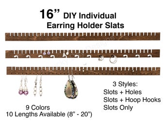 16" Earring Holder Slats iOrganize® DIY Organizer - 9 Colors - 3 Styles Available