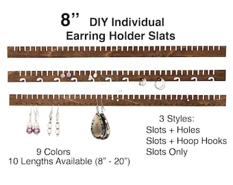 8" Earring Holder Slats iOrganize® DIY Organizer - 9 Colors - 3 Styles Available