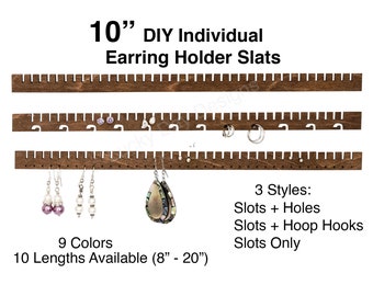 10&quot; Earring Holder Slats iOrganize® DIY Organizer - 10 Colors - 3 Styles Available