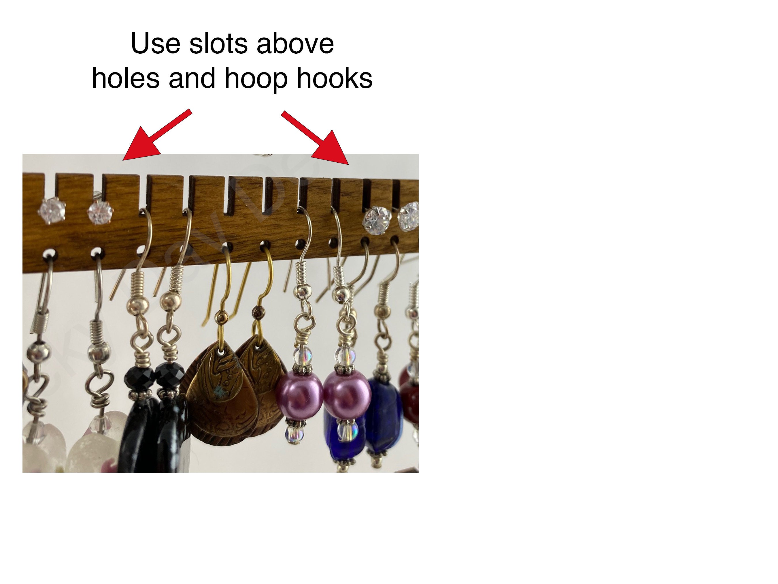 Earring Holder Framed Iorganize® Organizer Movable Slats Hoop