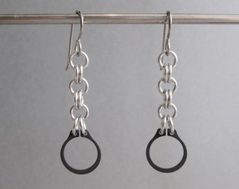 Industrial Chain Dangle Earrings, Hypoallergenic Titanium