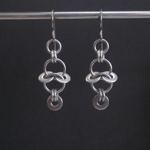 Chainmaille Earrings, Stainless Steel Earrings, Hardware Jewelry, Washer Earrings, Hypoallergenic Earrings, Chainmail Earrings