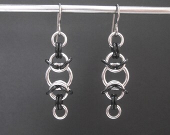 Chainmail Earrings, Stainless Steel Earrings, Hypoallergenic Earrings, Chain Dangle Earrings