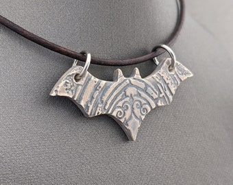 Gothic Bat Necklace, Gothic Castle Necklace, Halloween Bat Necklace