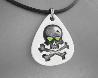 Halloween Necklace, Skull and Crossbones Necklace, Halloween Skull Necklace