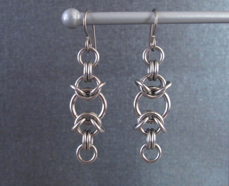 Chainmaille Earrings Stainless Steel Earrings Chain Maille | Etsy