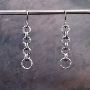 Stainless Steel Chain Earrings, Stainless Steel Earrings, Hypoallergenic Dangle Earrings, Chain Link Earrings