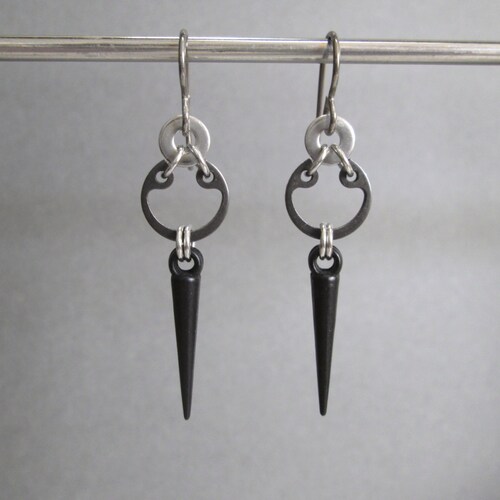 Black & Brass Spike Earring main image 0