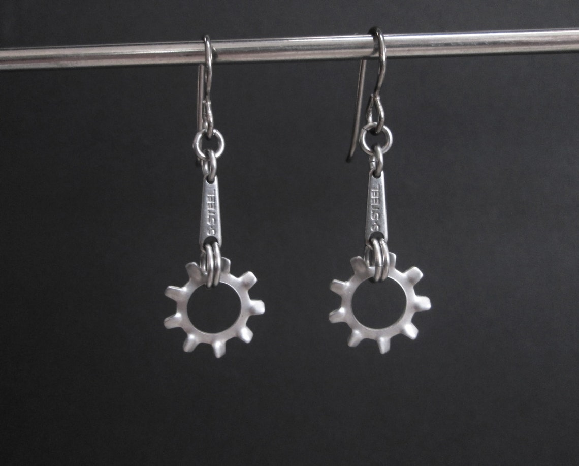 Industrial Jewelry Stainless Steel Earrings Industrial Etsy