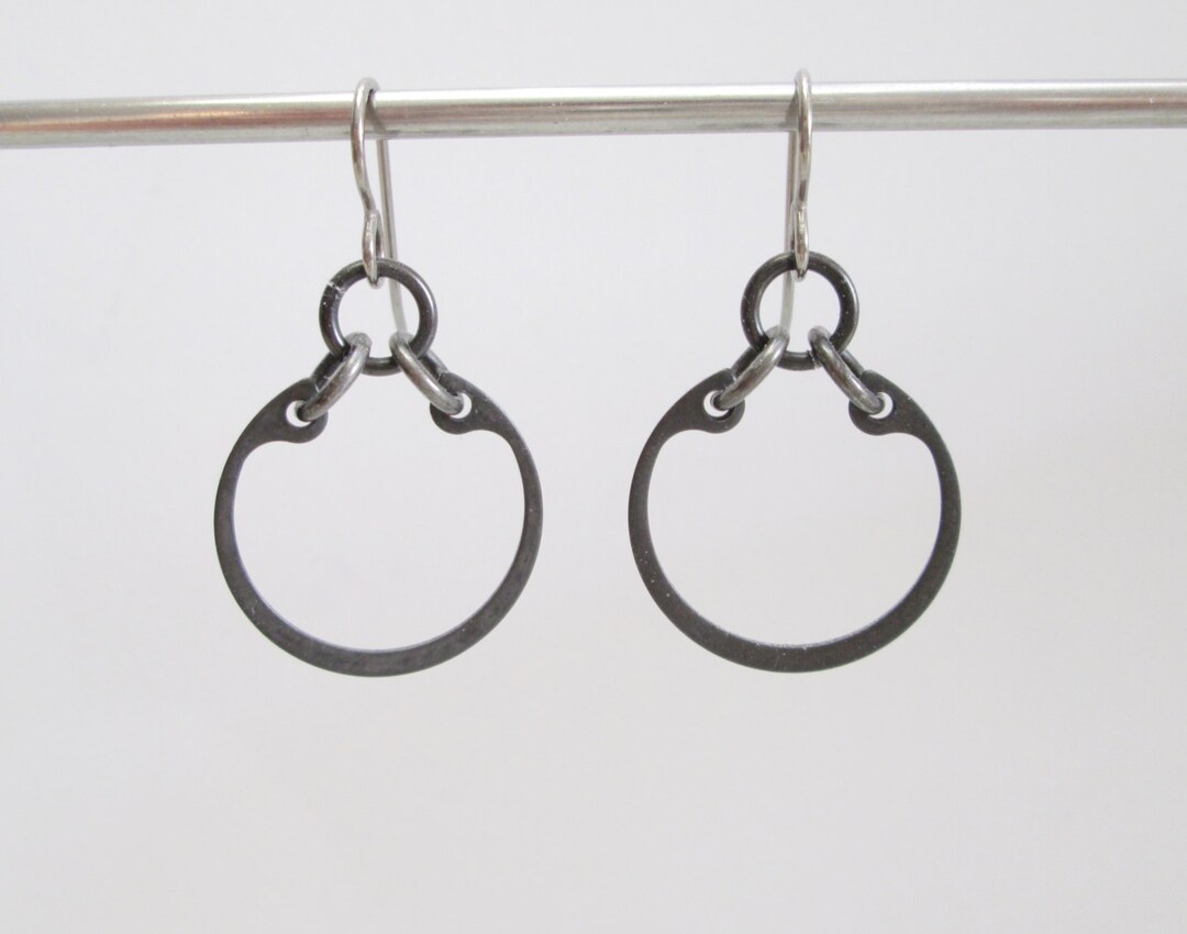 Gunmetal Earrings Industrial Earrings Hardware Earrings - Etsy