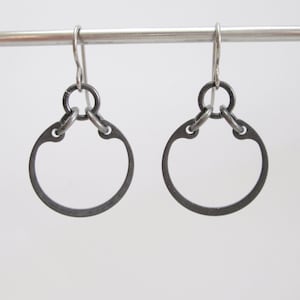 Gunmetal Earrings, Industrial Earrings, Hardware Earrings, Edgy Hypoallergenic Earrings