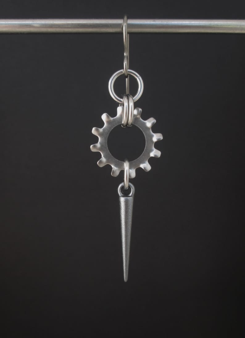 Spike Earrings Industrial Earrings Stainless Steel Earrings Etsy