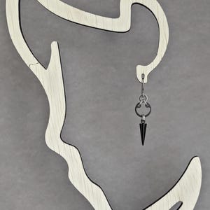 Brincos de espinho pretos, brincos pendentes hipoalergênicos, joias de estilo industrial. imagem 6