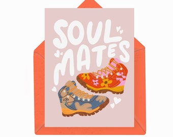 Soulmates wedding card || Marriage || Love Card || Couple || Engagement || Valentines Card || Hiking Couple