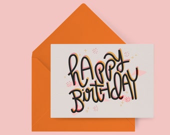 Happy Birthday Card || Geometrisch || Kleurrijk || Vieren
