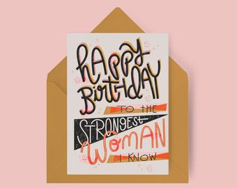 Happy Birthday Strong Woman Karte || Stärkste || Support || Befähigen || Ermächtigung