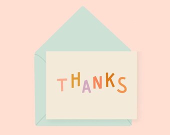 Thank you card || Thanks Card || Generic thank you || Fun thank you card|| simple thank you || thank you card pack, Thank you card business