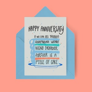 Quarantine anniversary card, 1st Anniversary Card, Anniversary Card for Husband, 2nd Anniversary Card, Quarantine Couple image 1