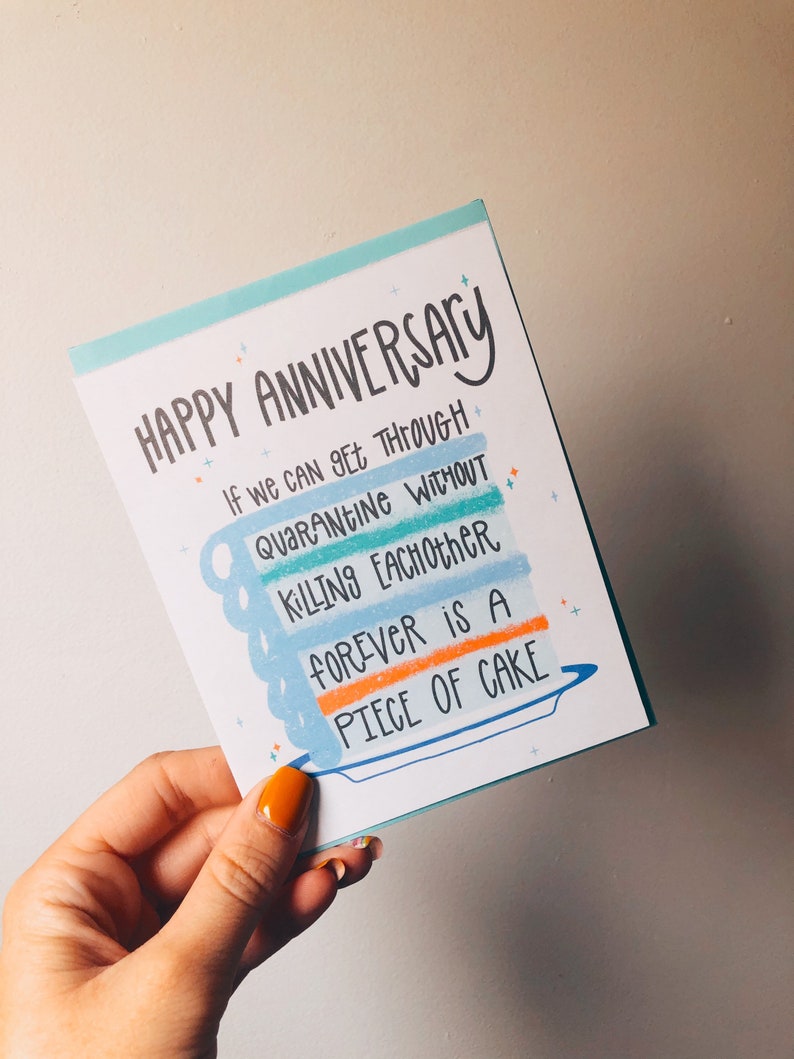 Quarantine anniversary card, 1st Anniversary Card, Anniversary Card for Husband, 2nd Anniversary Card, Quarantine Couple image 2