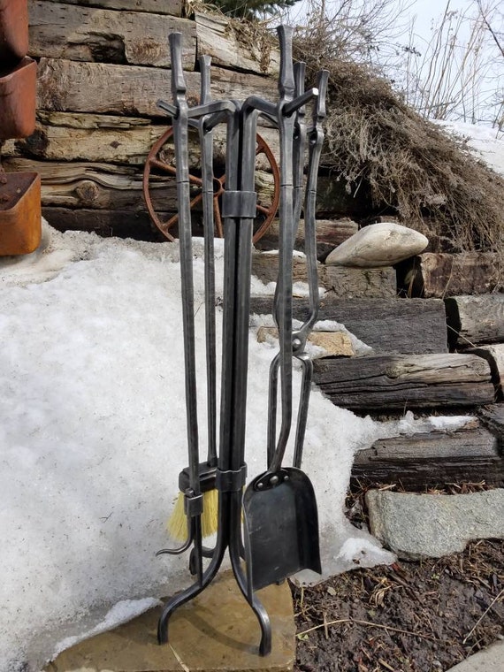 Wrought Iron Fireplace Tool Set Etsy