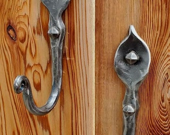 hand forged leaf towel/coat hook