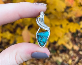 Turquoise Wire Wrapped Pendant