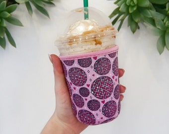 Disco Ball, Insulated Drink Sleeve, Iced Coffee Coozie, Hot Coffee Sleeve, Starbucks, Dunkin, Mcdonalds, Coffee Sleeve, Coffee Lover Gift