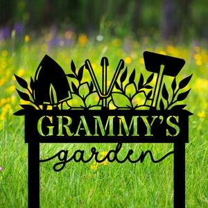 Personalized Garden Sign with Stakes, Custom Metal Yard Sign, Outdoor Name Sign, Garden Decor, Plant Lover Gift, Weatherproof Garden Marker