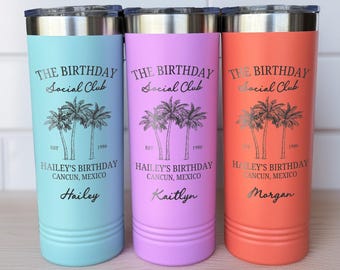 Vaso térmico de acero inoxidable personalizado con grabado láser, 22 oz, delgado y aislado, ideal como regalo para damas de honor o para eventos sociales.