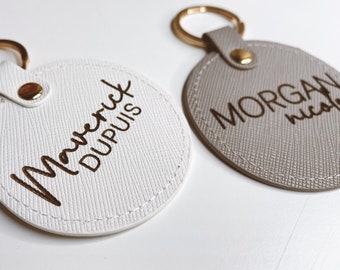 Personalized Tags, Diaper Bag Keychain, Booksack Tag, Backpack Label, Leather Keychain, Personalized Name for Bags, Luggage Tag, Engraved