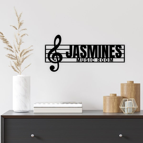 Custom Music Room Sign, Music Studio Metal Sign, Personalized Music Decor, Musician Gift, Guitar Sign, Singer Sign, Music Staff Sign, Treble