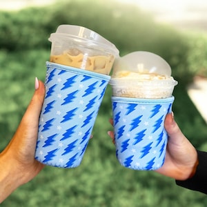 Lightning Bolt Insulated Drink Sleeve, Iced Coffee Sleeve, Hot Coffee Sleeve, Starbucks, Dunkin, Mcdonalds, Coffee Sleeve, Coffee Lover Gift